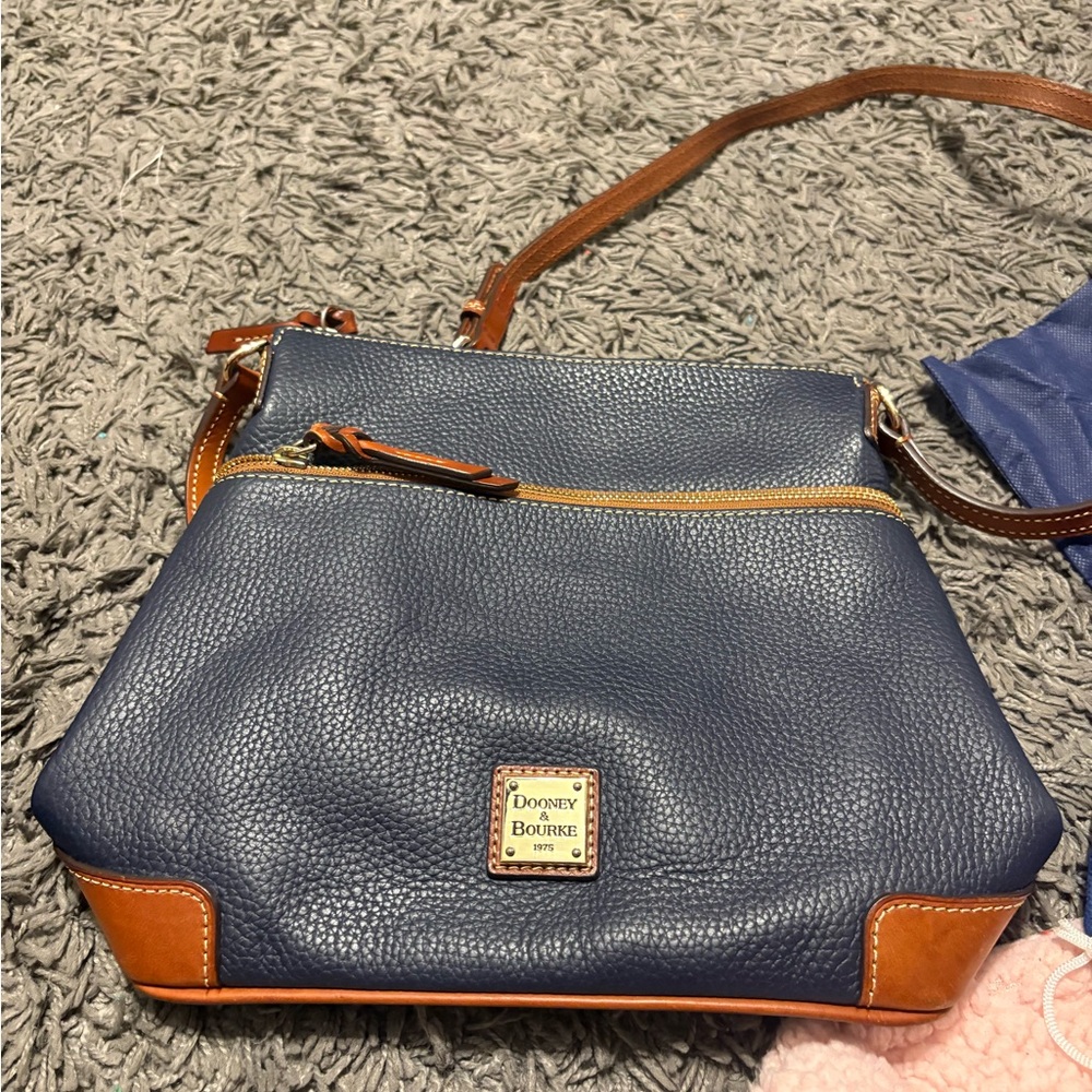 Dooney & Bourke Blue and Brown Crossbody Bag